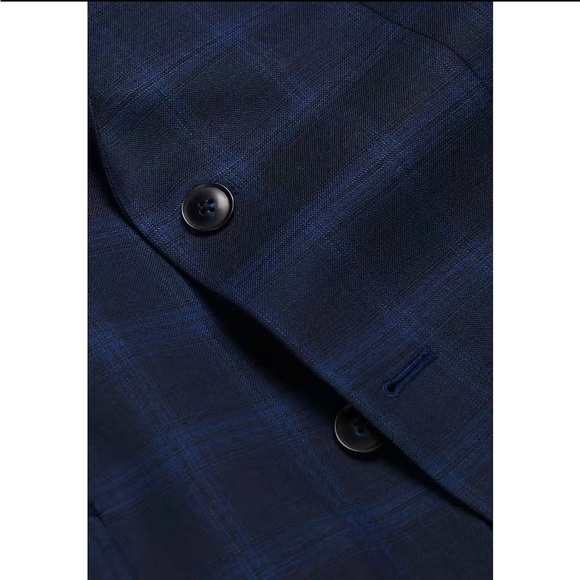 Jos A Bank Traveler Collection Tailored Fit Plaid Suit - Picture 11 of 12